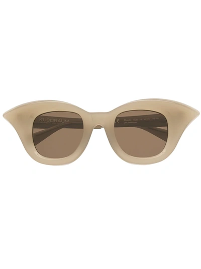 Kuboraum Polished Oversized-frame Sunglasses In Neutrals