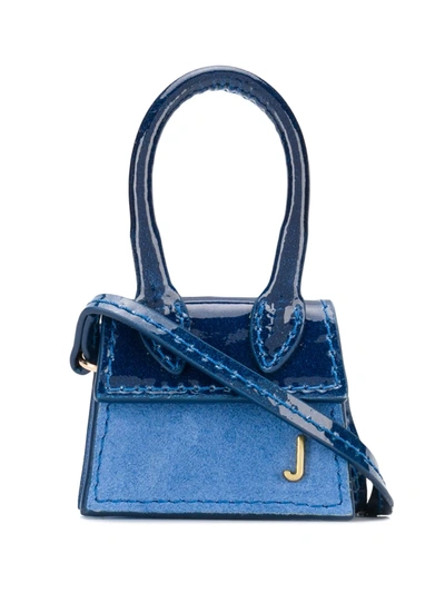 Jacquemus Le Petit Chiquito Suede Bag In Shaded Blue