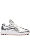 Prada Metallic Stitched Sneakers