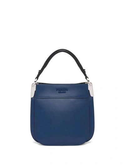 Prada Small Margit Tote Bag In Blue