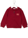 Dolce & Gabbana Kids' Logo Plaque Hoodie In Red