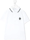 Dolce & Gabbana Kids' Embroidered Logo Polo Shirt In White