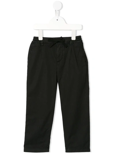 Dolce & Gabbana Kids' Dg Crest Embroidered Trousers In Black