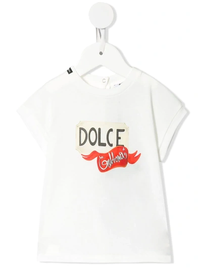 Dolce & Gabbana Babies' Logo Printed T-shirt In White