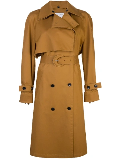 Proenza Schouler White Label Belted Stretch-cotton Trench Coat In Tobacco/brown
