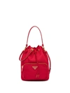 Prada Duet Fabric Shoulder Bag In Red