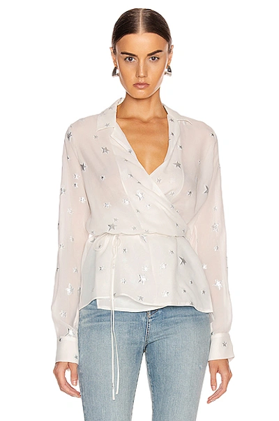 Amiri Stars Fil Coupe Wrap Top In Ivory