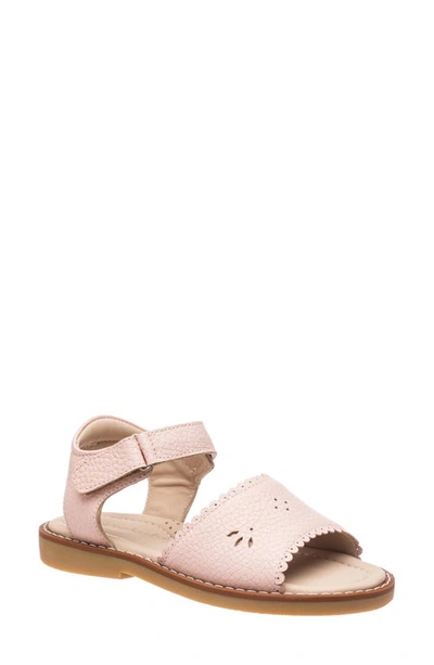 Elephantito Girls' Classic Leather Scalloped Sandal, Toddler/kids In Pink