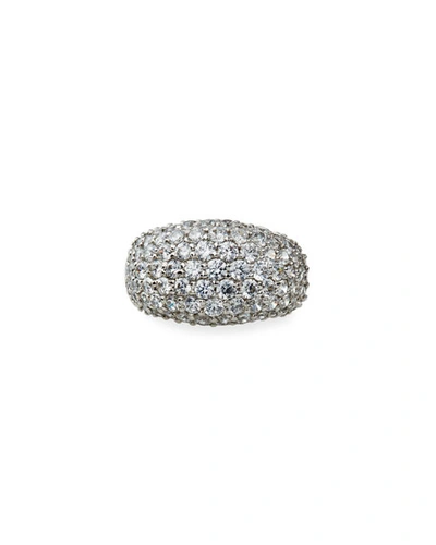 Fantasia By Deserio 14k White Gold Pave Dome Ring