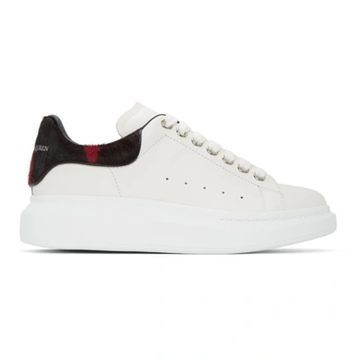 Alexander Mcqueen Men's Oversized Sneaker W/ Tie-dye Calf Hair In White/ Black/ Red