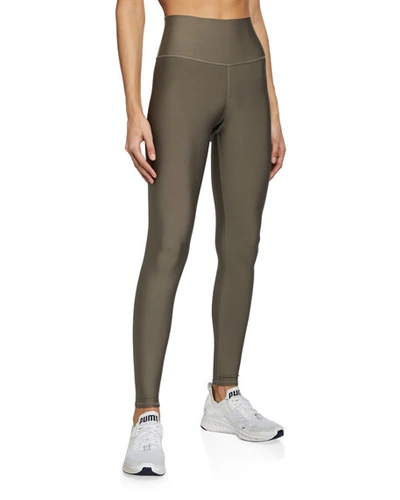 Alo Yoga High-waist Tech-lift Airbrush Full-length Leggings In Olive Branch