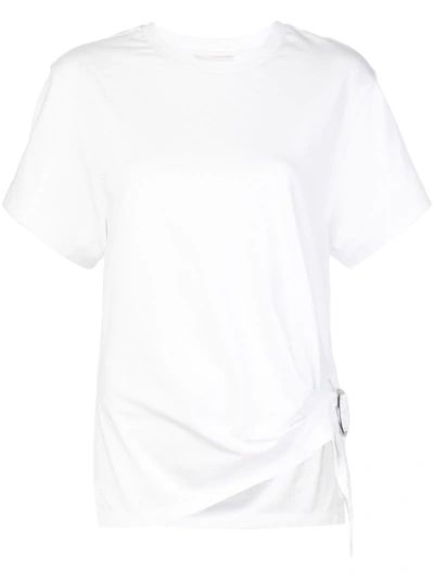 3.1 Phillip Lim / フィリップ リム Short Sleeve T-shirt With Gathered Ring In White