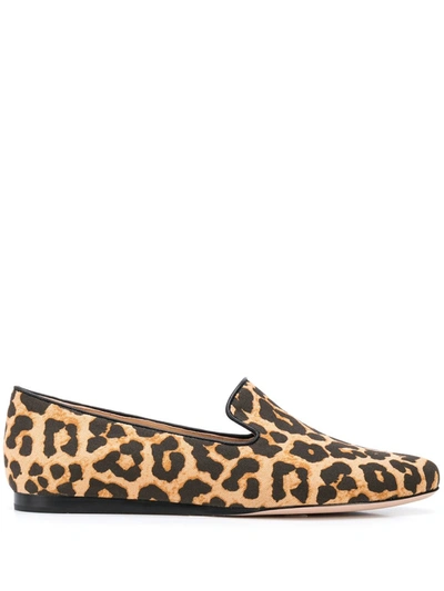 Veronica Beard Griffin Leopard-print Canvas Loafers In Camel