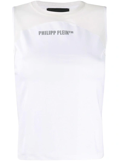 Philipp Plein Logo Print Tank Top In White