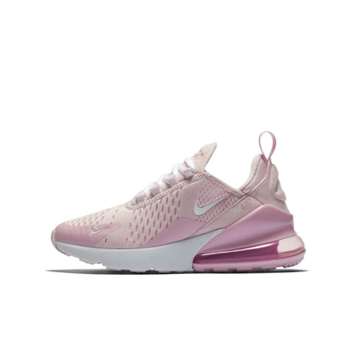 Nike Air Max 270 Big Kids' Shoes In Pink Foam,pink Rise,white