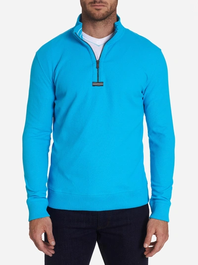 Robert Graham Draft 1/4 Zip Knit In Light Blue