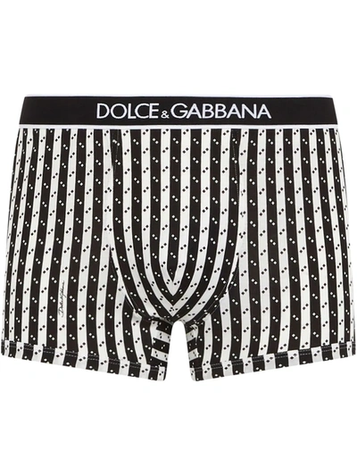 Dolce & Gabbana Cotton Boxers With Squared Print In Multicolored
