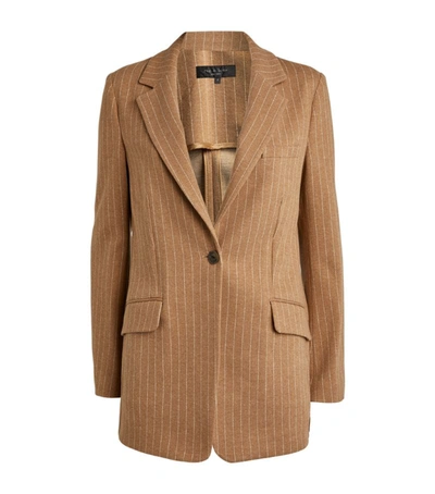 Rag & Bone Ames Pinstripe Cotton Blazer In Camel Stripe