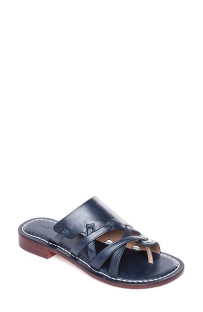 Bernardo Tenley Sandal In Navy Antique Calf Leather