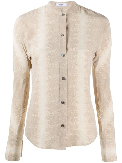 Equipment Pavotta Animal-print Silk Shirt In Timberwolf Multi
