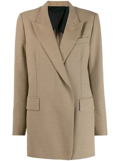 Ami Alexandre Mattiussi Long Single-breasted Blazer In Neutrals