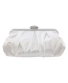 Nina Concord Pleated Satin Frame Clutch In Ivory