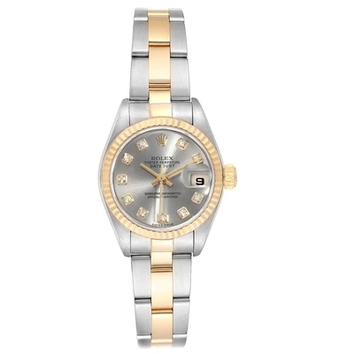 Rolex Datejust Steel Yellow Gold Diamond Dial Ladies Watch 79173 In Not Applicable