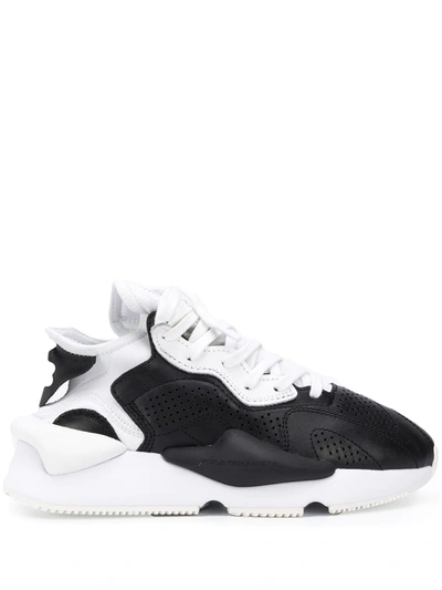 Y-3 Y3 Black And White 'kaiwa' Low Rise Trainers