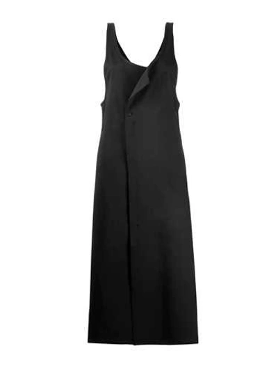 Y-3 Y3 Long Black Dress With Side Bands