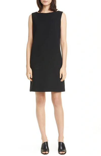 Eileen Fisher Plus Size Organic Cotton Short-sleeve Gauze Dress In Black