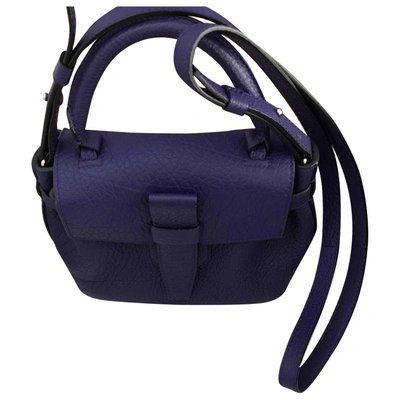 Pre-owned Lancel Charlie Leather Crossbody Bag In Purple