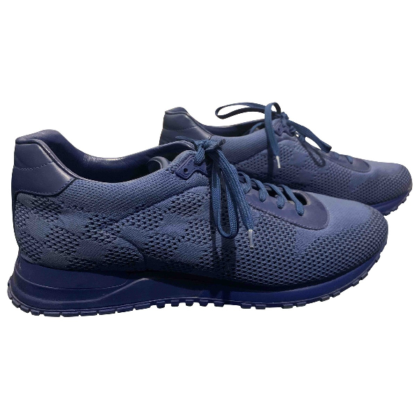 Pre-Owned Louis Vuitton Run Away Navy Leather Trainers | ModeSens