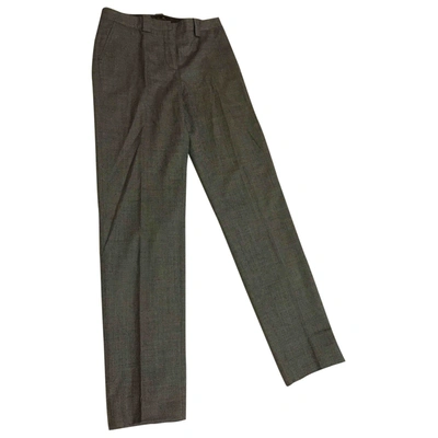 Pre-owned Loro Piana Wool Straight Trousers In Brown