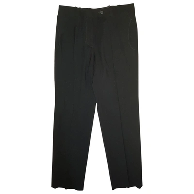 Pre-owned Maison Margiela Wool Large Trousers In Black