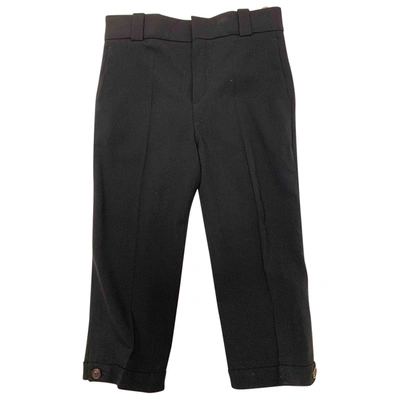 Pre-owned Chloé Wool Trousers In Black