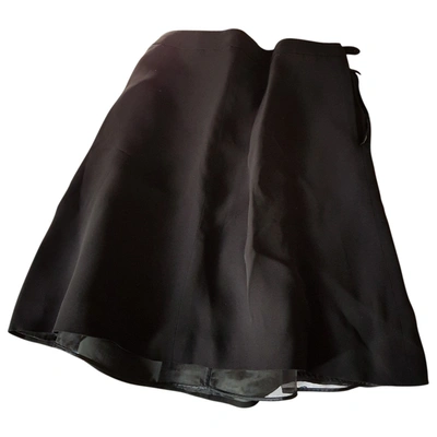 Pre-owned Giorgio Armani Silk Mid-length Skirt In Black