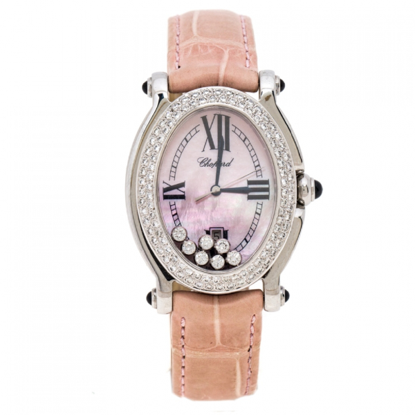 Pre-owned Chopard Happy Sport Pink Steel Watch | ModeSens