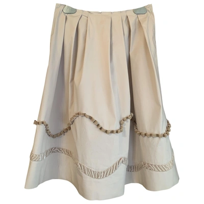 Pre-owned Miu Miu Mid-length Skirt In Beige