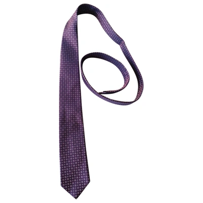 Pre-owned Hugo Boss Silk Tie In Purple
