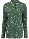 Equipment Slim Signature Star-print Shirt In Cilantro,nature White