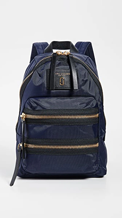 The Marc Jacobs Marc Jacobs Mini Biker Nylon Backpack In Midnight Blue/gold