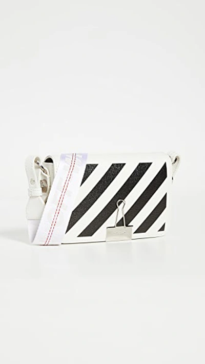 Off-white Diagonal Mini Flap Bag In White/black