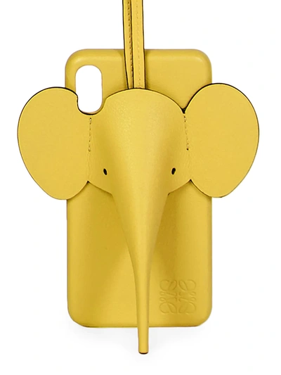 Loewe Women's Elephant Leather Iphone X/xs Cover In Yellow
