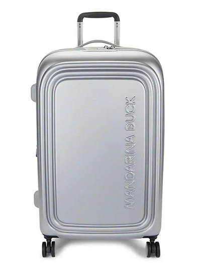 Mandarina Duck Medium Logo Expandable Trolley In Silver