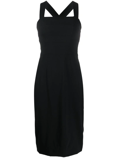 Dolce & Gabbana Cross Back Strap Dress In Black