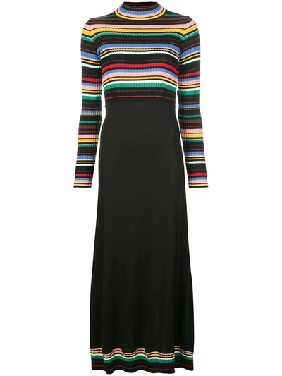 M Missoni Striped Top Maxi Dress In Black