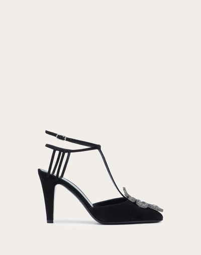 Valentino Garavani Women's Serpent Suede Pumps In Black