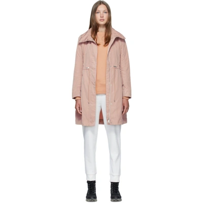 Moncler Pink Malachite Coat In 510 Blush'