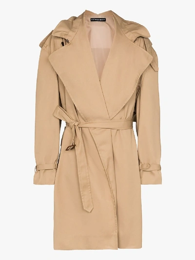 Y/project Infinity Exaggerated Trench Coat In Neutrals
