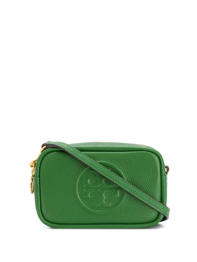 Tory Burch Perry Bombe Mini Leather Crossbody In Green